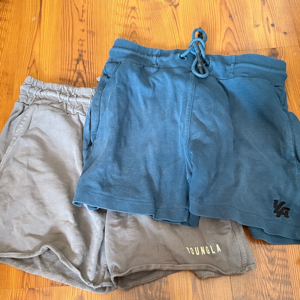 YoungLA Blue and Gray Shorts Set